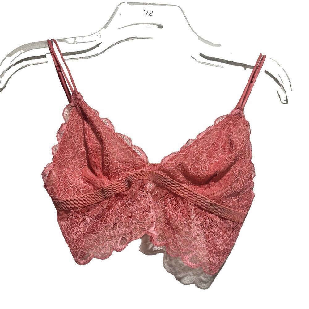 Madewell Lace Triangle Bralette Pink Lightly‎ Lined Size Small